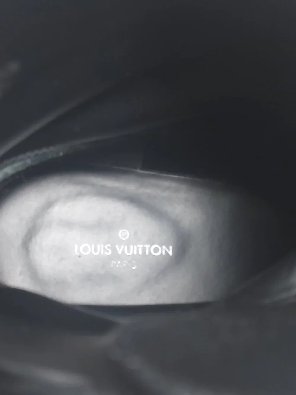 Louis Vuitton Black Leather Wonderland Ranger Combat Boot